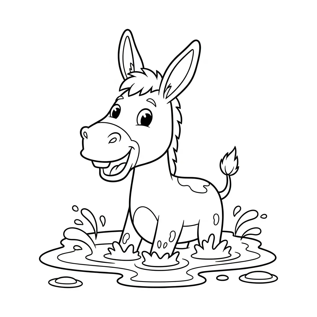 Burro 11 para colorear para imprimir para niño de 7 años
