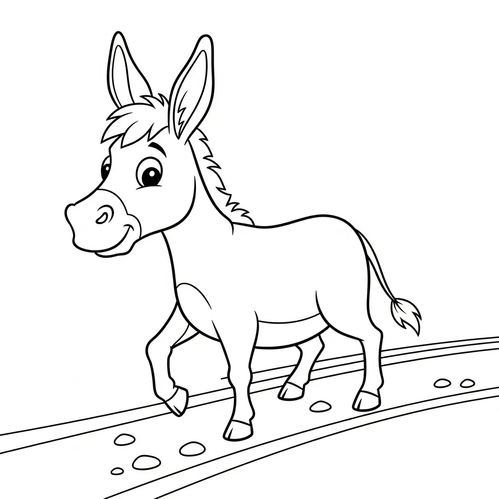 Burro 14 para colorear para niño de 3 años