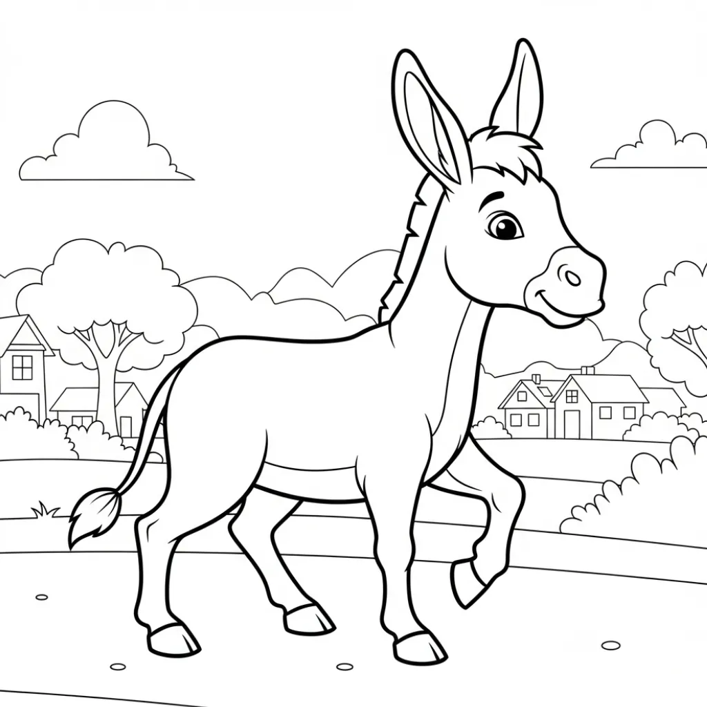 Burro 15 para colorear y aprendizaje