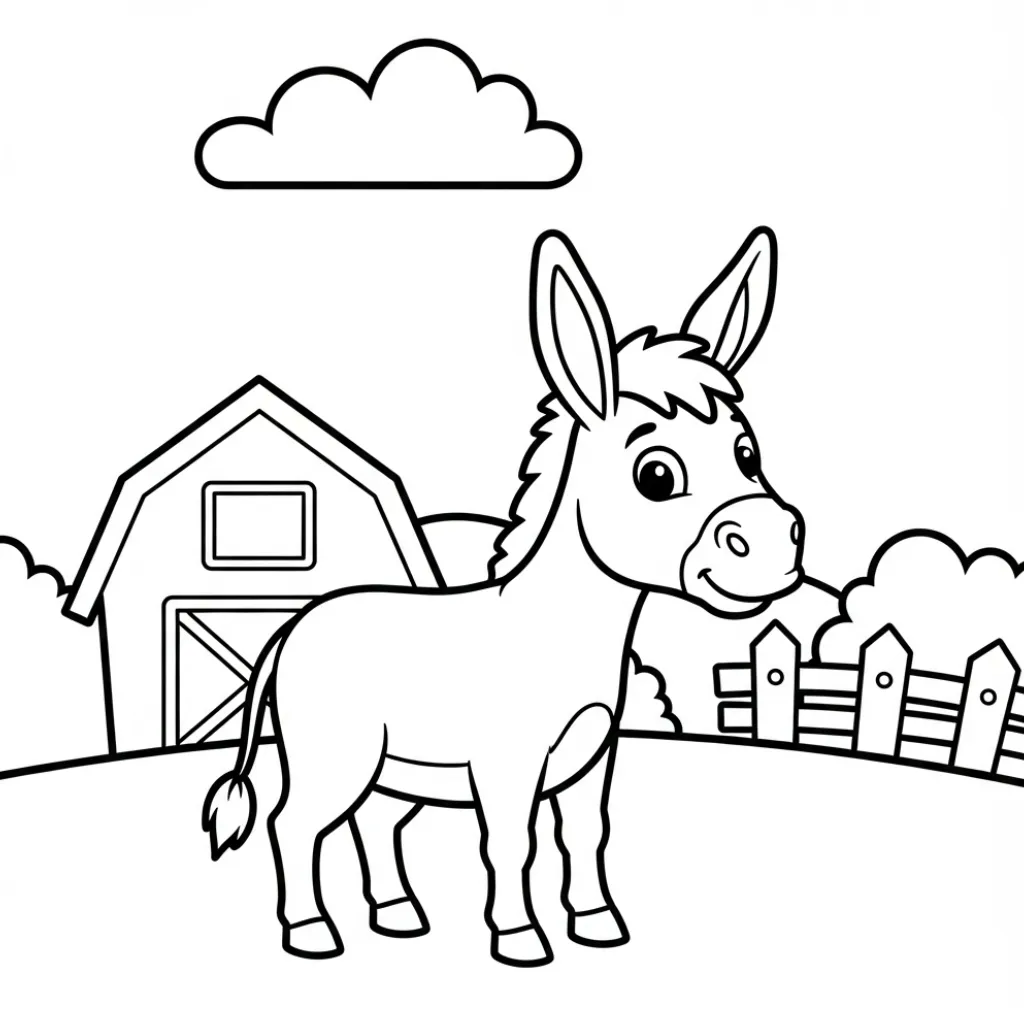 Burro 17 para colorear para niño de para imprimir