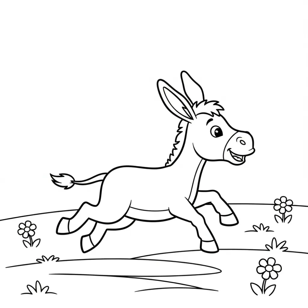 Burro 21 para colorear para imprimir gratis pdf