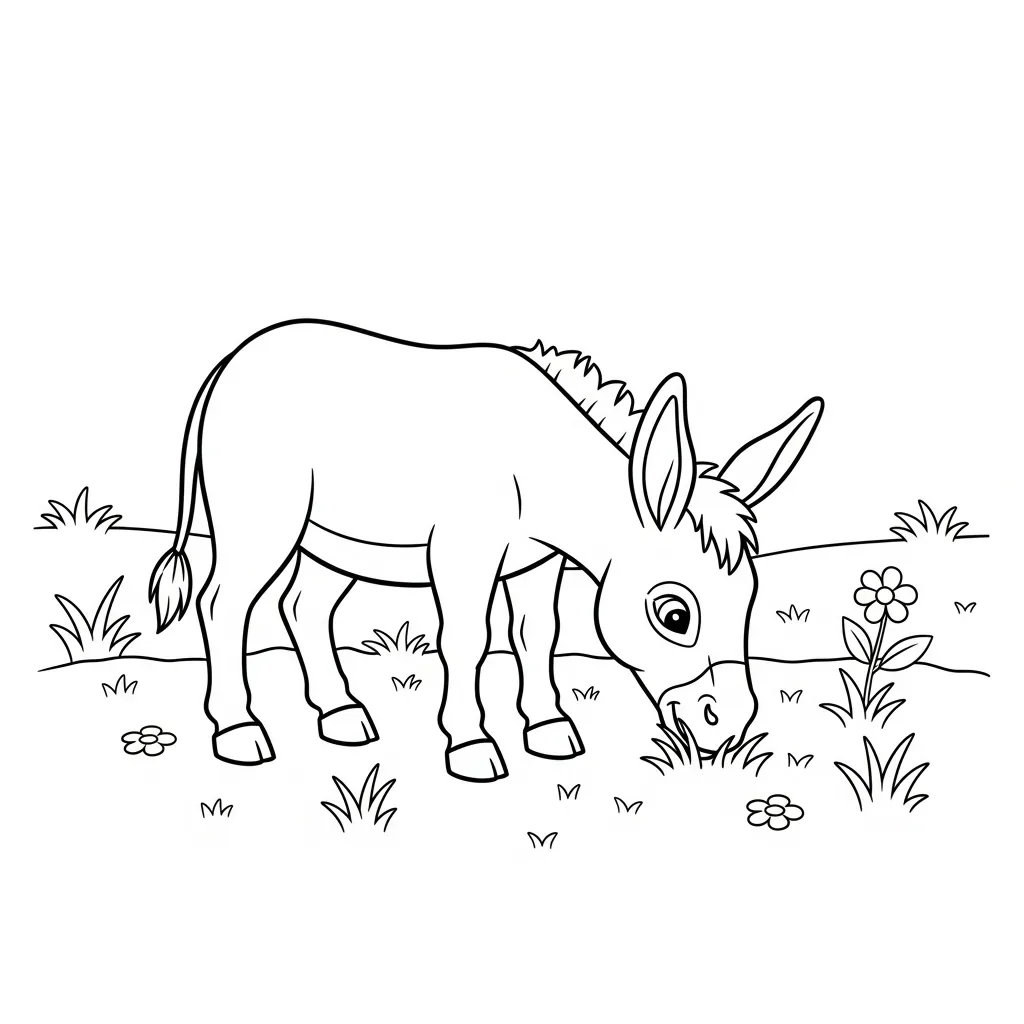 Burro 3 para colorear y dibujos