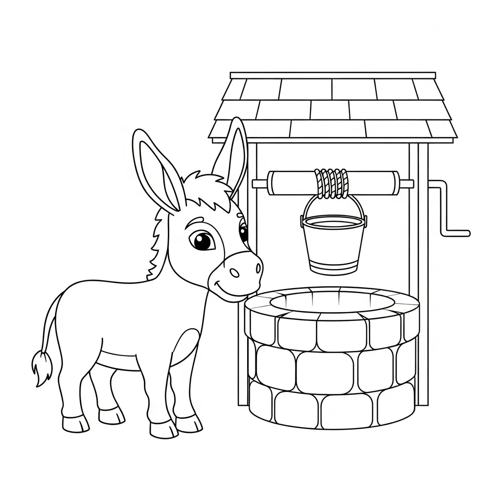 Burro 4 para colorear para niño de 6 años