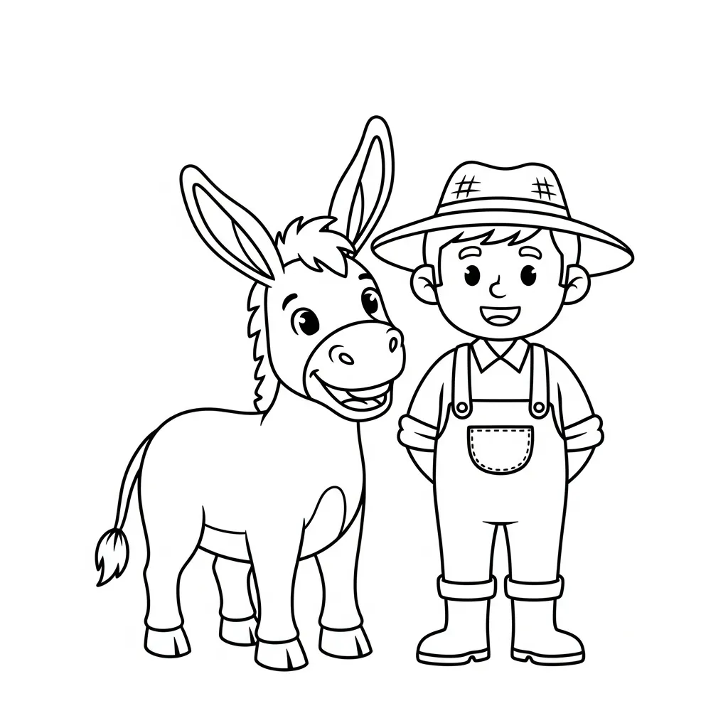 Burro 5 para colorear para imprimir gratis