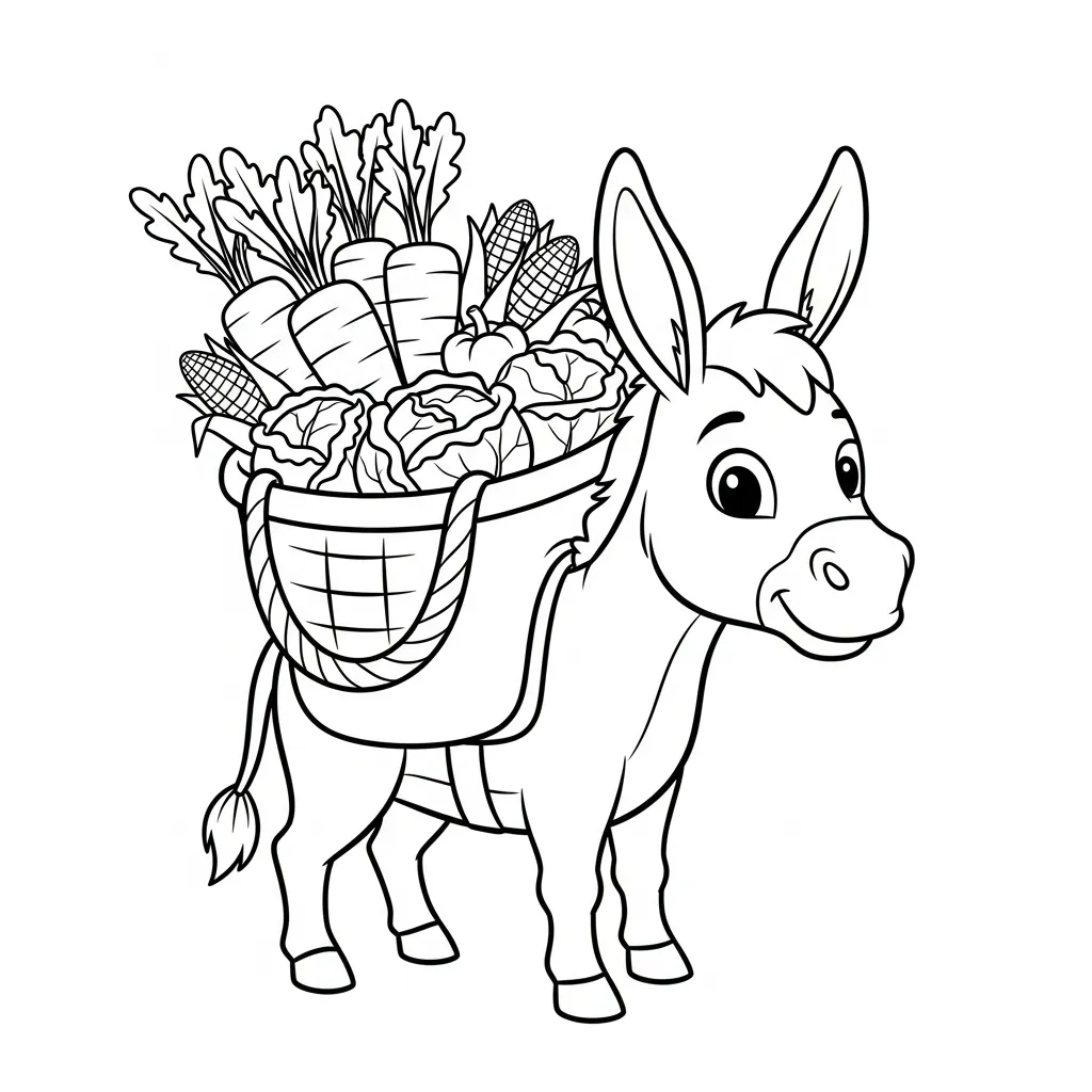 Burro 6 para colorear para imprimir a4