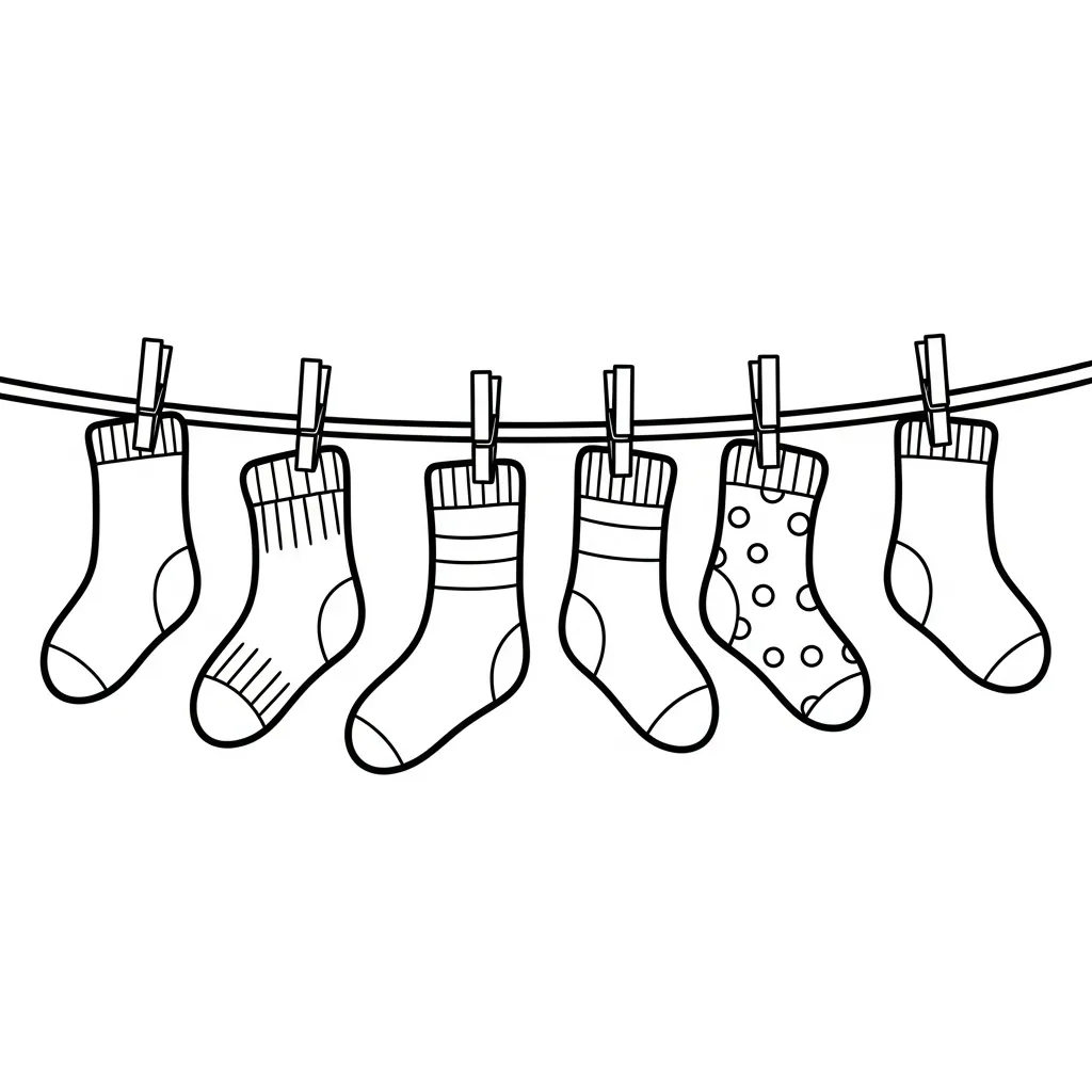 Calcetines 12 para colorear para imprimir para niño de 12 años