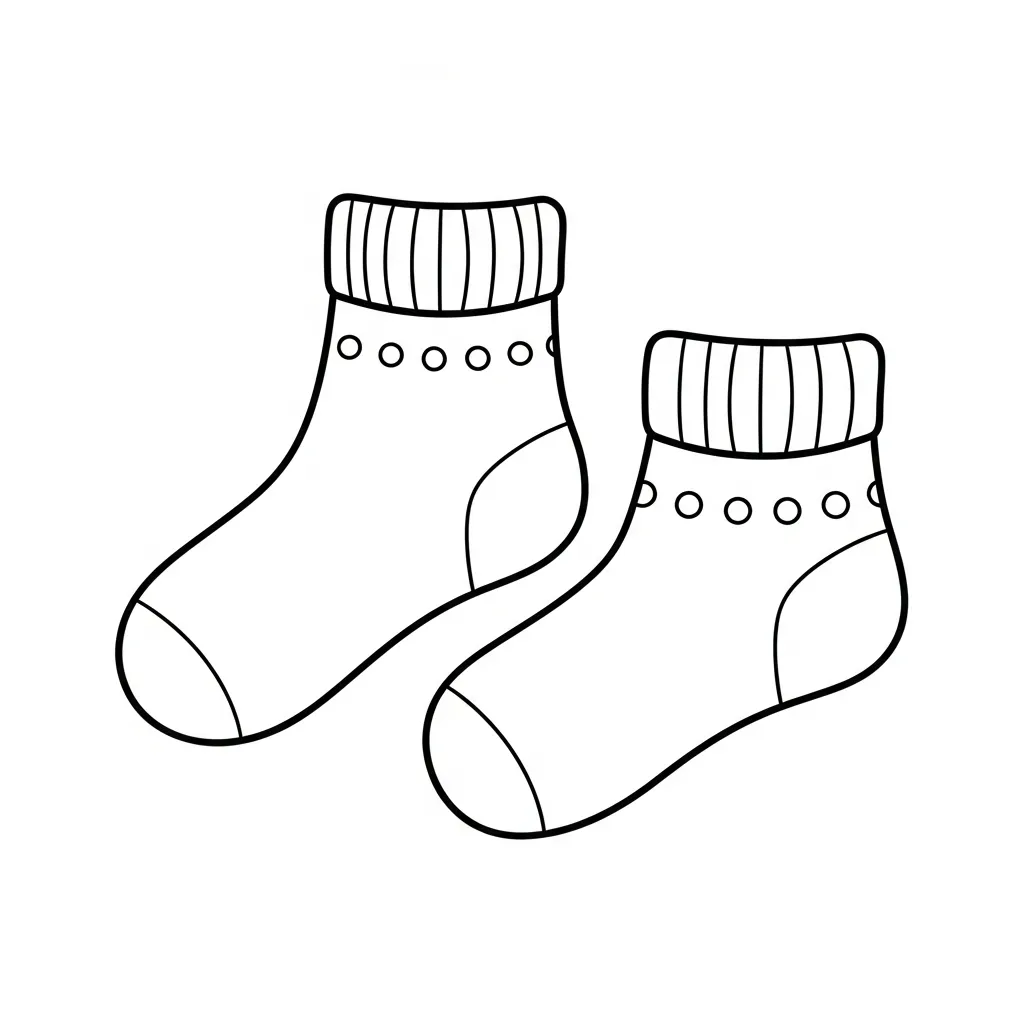 Calcetines 14 de niño para colorear para imprimir
