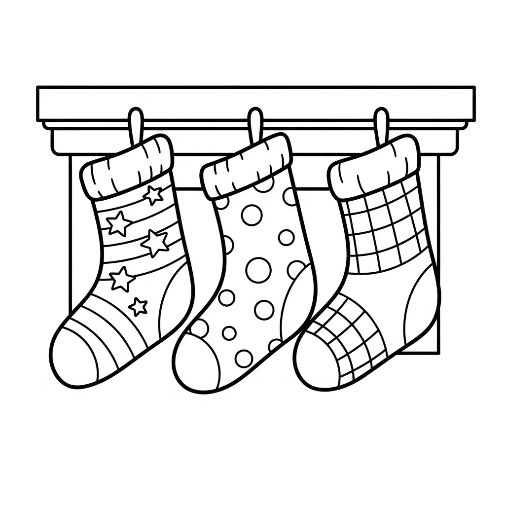 Calcetines 17 para colorear para imprimir pdf gratis