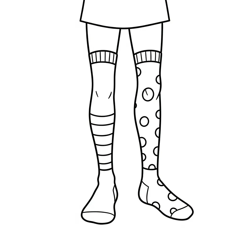 Calcetines 19 de niño para colorear para imprimir