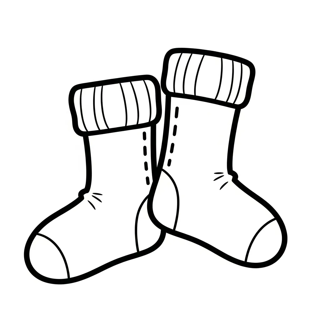 Calcetines 20 para colorear para imprimir kawaii