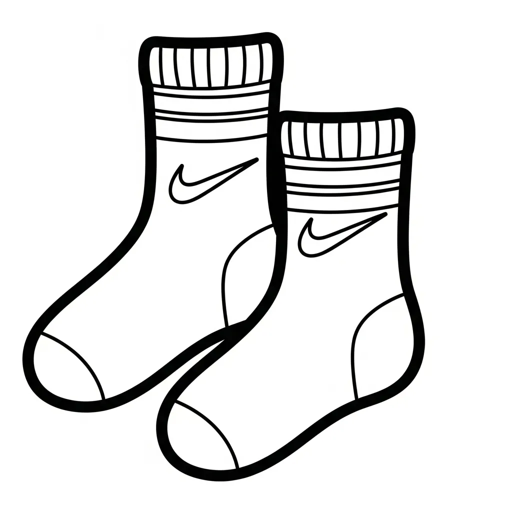 Calcetines 21 para dibujar e imprimir