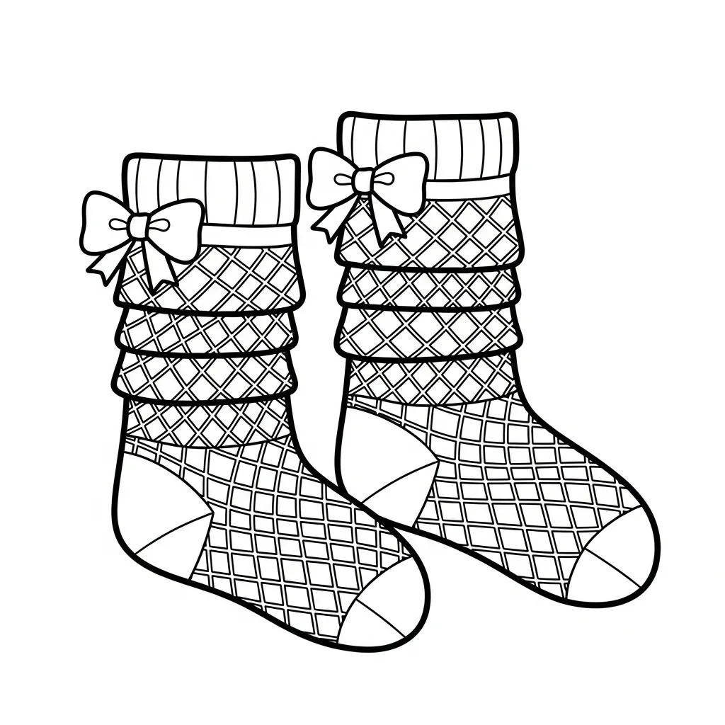 Calcetines 3 para colorear para niño para imprimir gratis