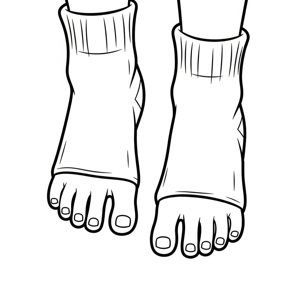 Calcetines 5 para colorear gratis en línea