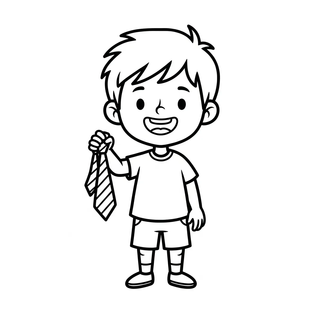 Corbata 22 para colorear para imprimir para niño de 3 años