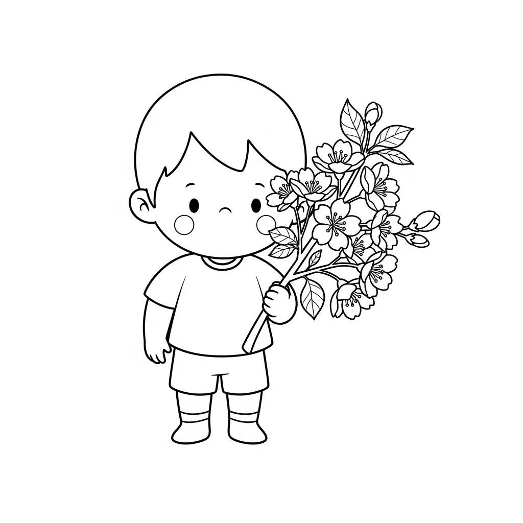 Flor de Cerezo 21 para colorear gratis