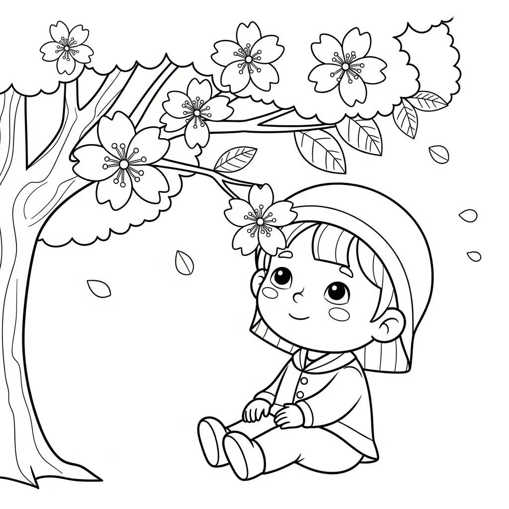 Flor de Cerezo 23 para colorear gratis