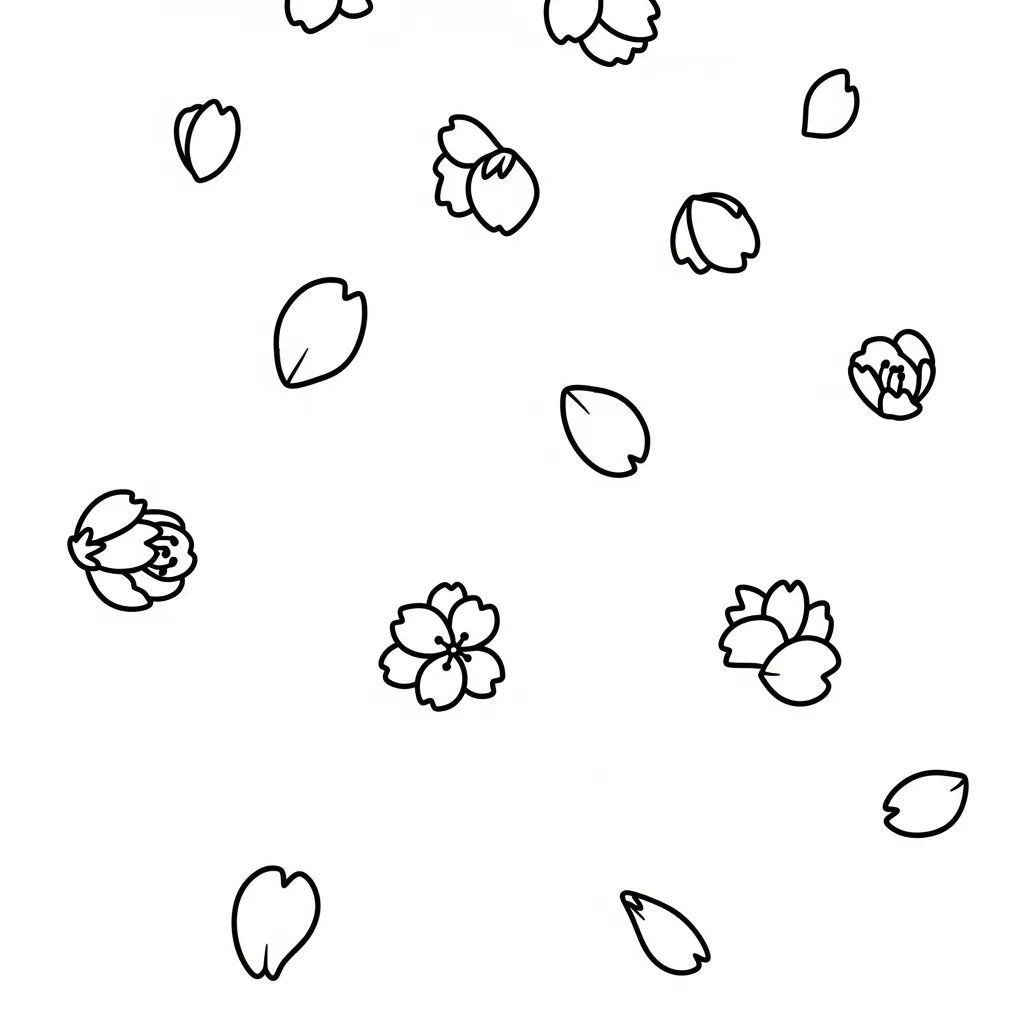 Flor de Cerezo 4 para colorear de para niños