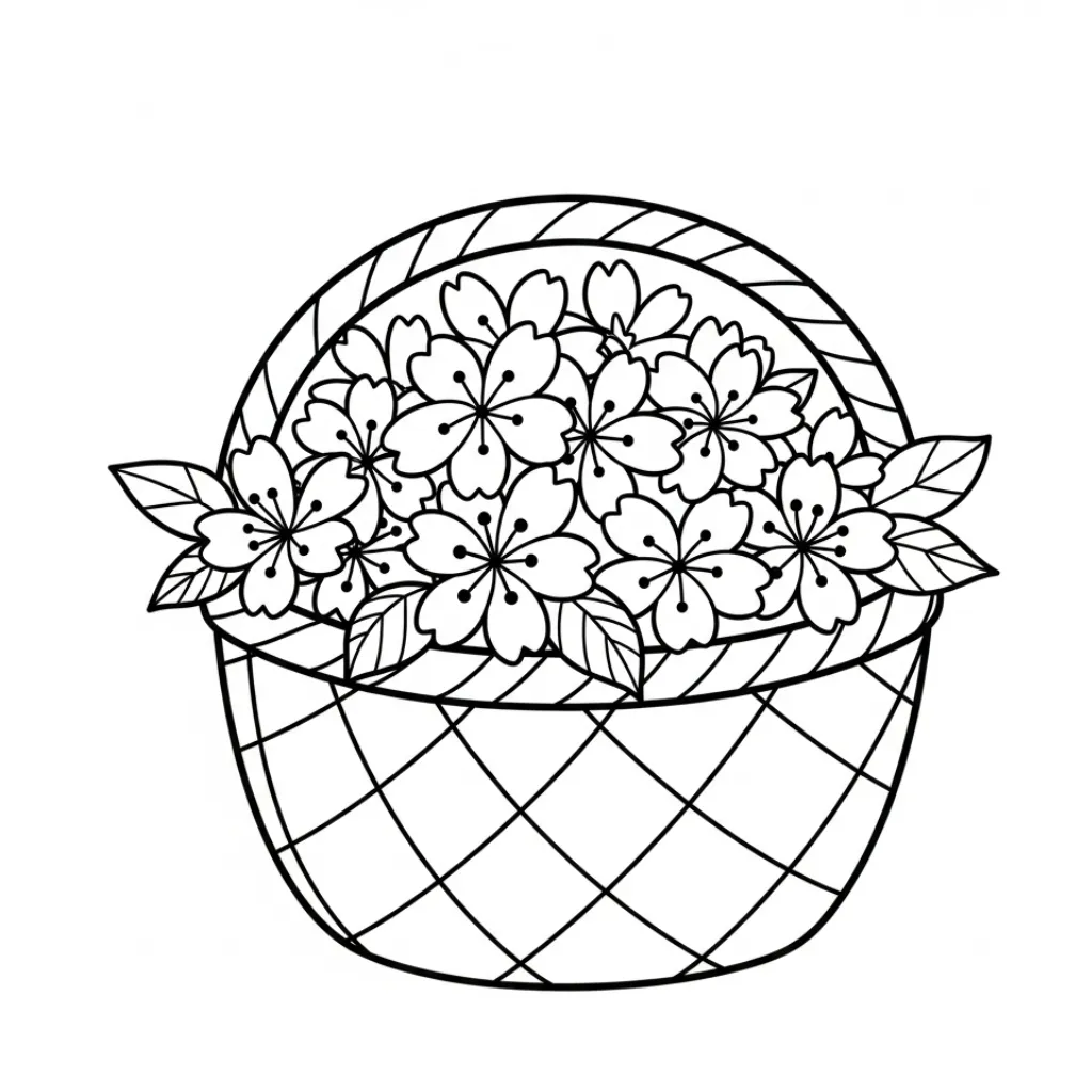 Flor de Cerezo 5 para colorear para imprimir