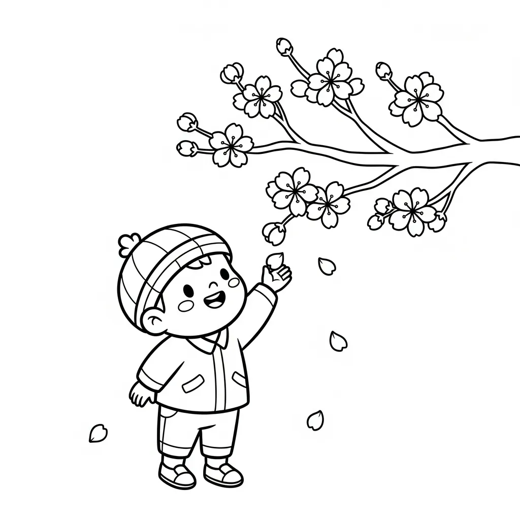 para imprimir Flor de Cerezo 6 para colorear gratis