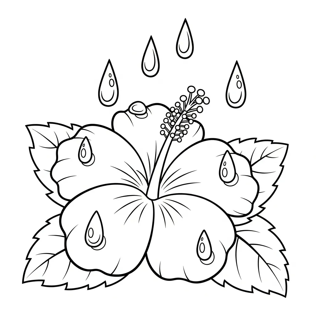 Hibisco 12 para colorear para imprimir para niño de 10 años