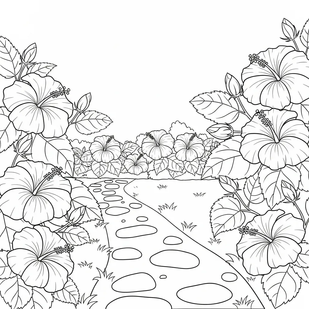 Hibisco 15 para colorear en línea