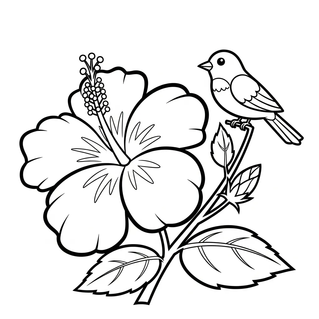 Hibisco 16 para colorear para imprimir para niño de 8 años