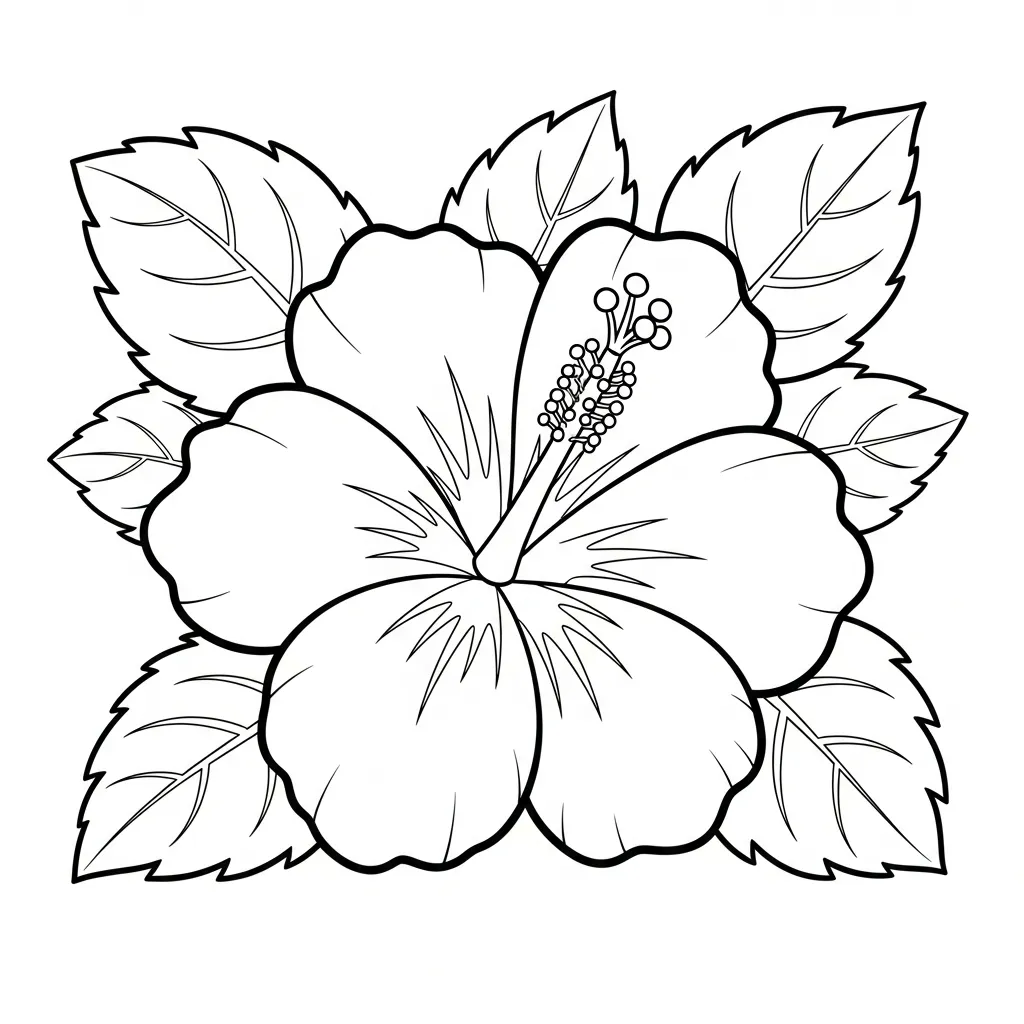 Hibisco 18 para colorear para imprimir para niño de 10 años