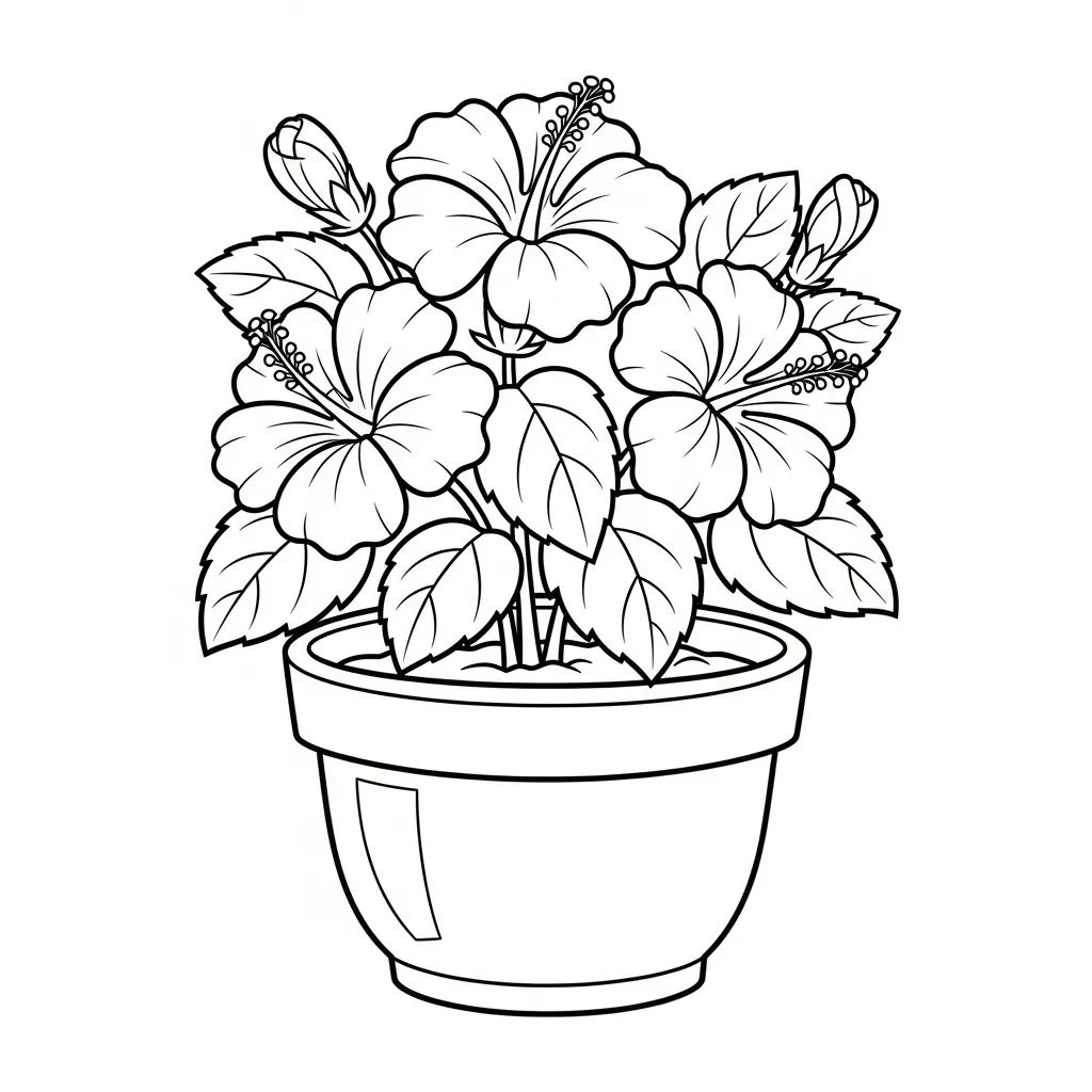 Hibisco 6 para colorear para imprimir