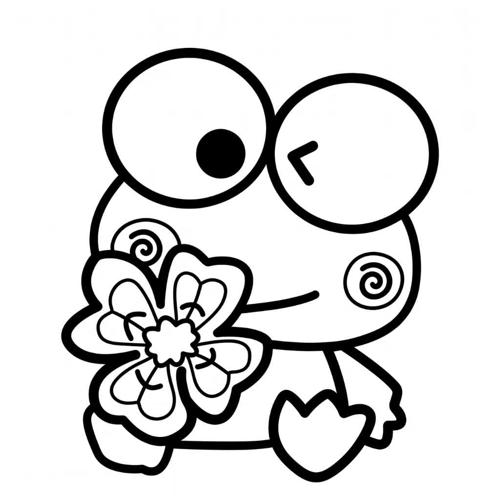 Keroppi 14 para colorear para niño de 7 años
