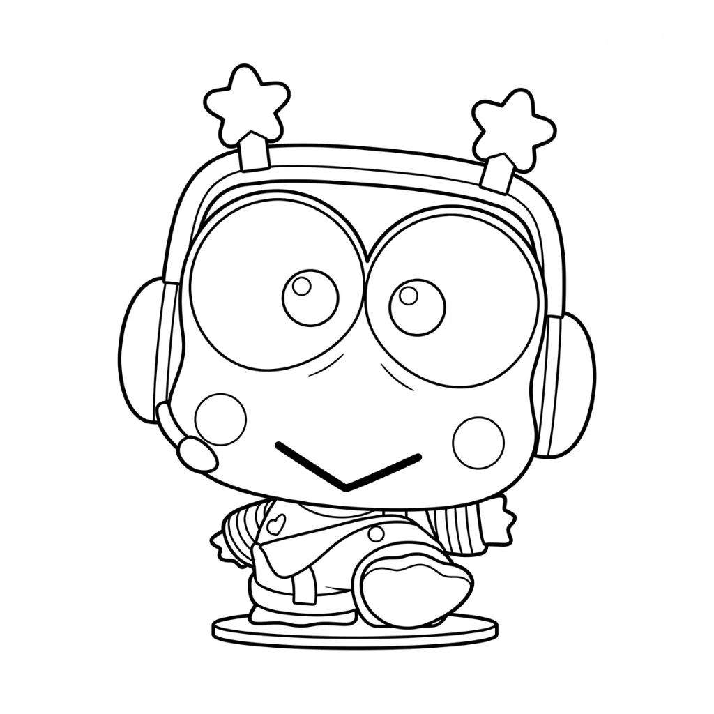 Keroppi 18 para colorear y recortar para imprimir gratis