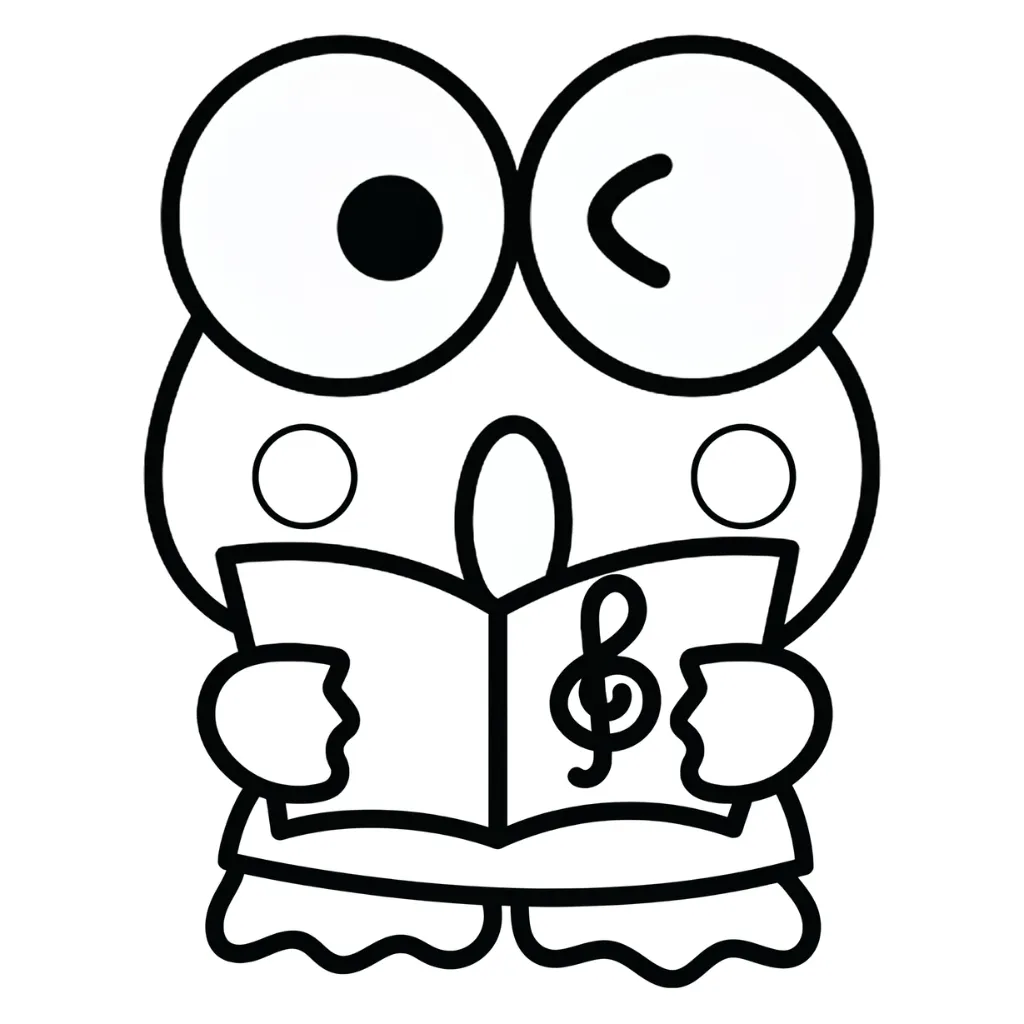 Keroppi 2 para colorear para imprimir para niños