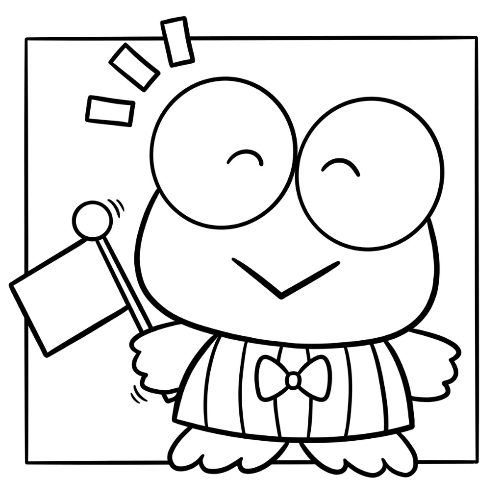 Keroppi 21 para colorear para imprimir kawaii