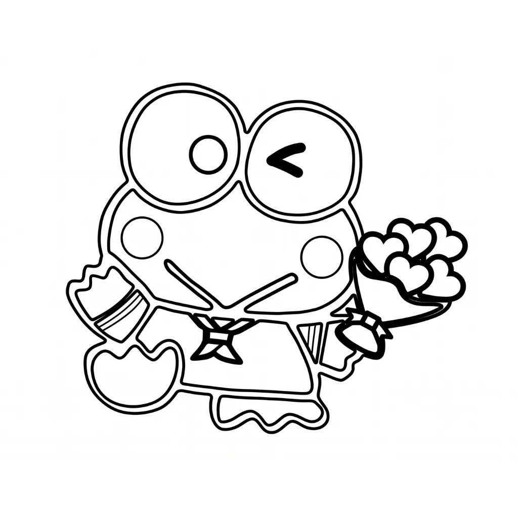 Keroppi 23 para colorear para niño de 2 años