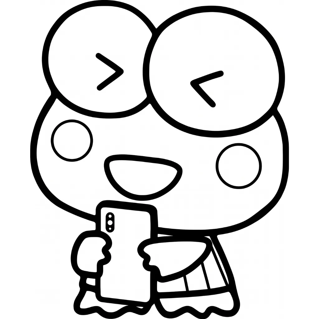 Keroppi 5 para colorear gratis para imprimir