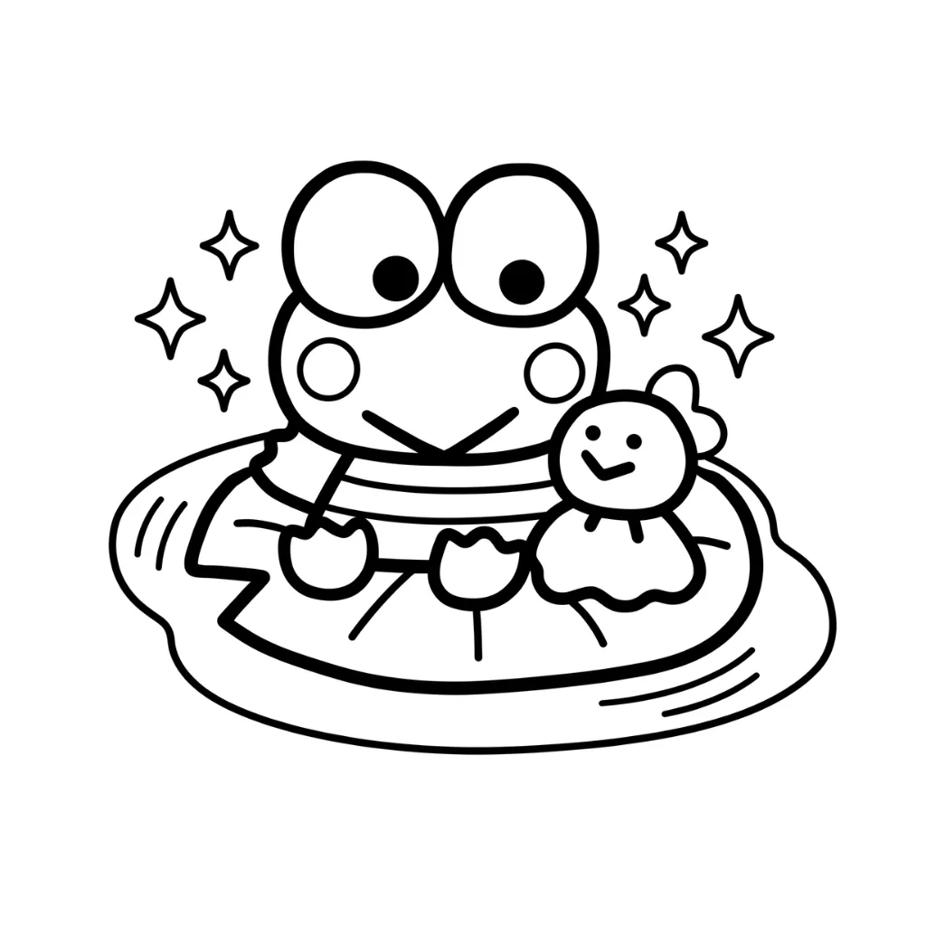 Keroppi 9 para colorear para imprimir pdf gratis