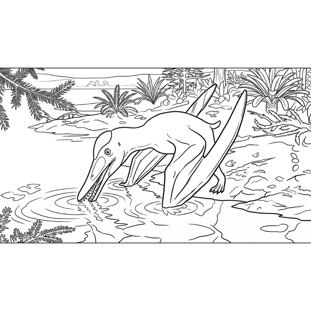 Pterodactyl 1 para colorear para imprimir a4