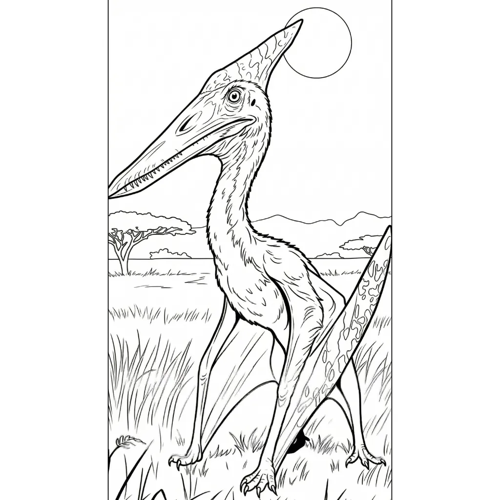 Pterodactyl 11 para colorear para niño de para imprimir