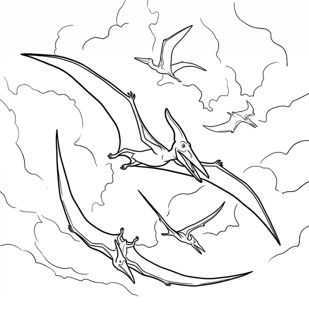 Pterodactyl 13 para colorear para imprimir para niño de 4 años