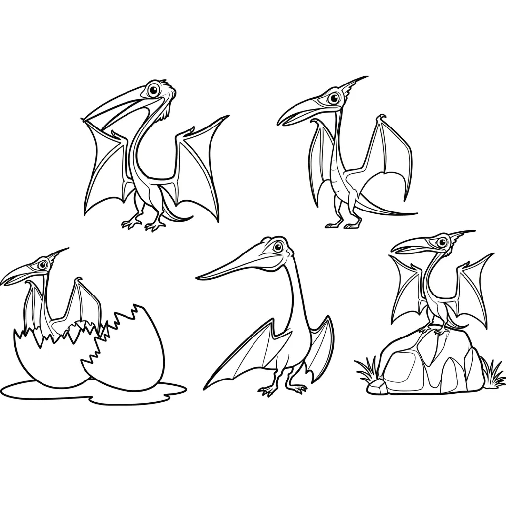 Pterodactyl 15 para colorear para niño de 2 años