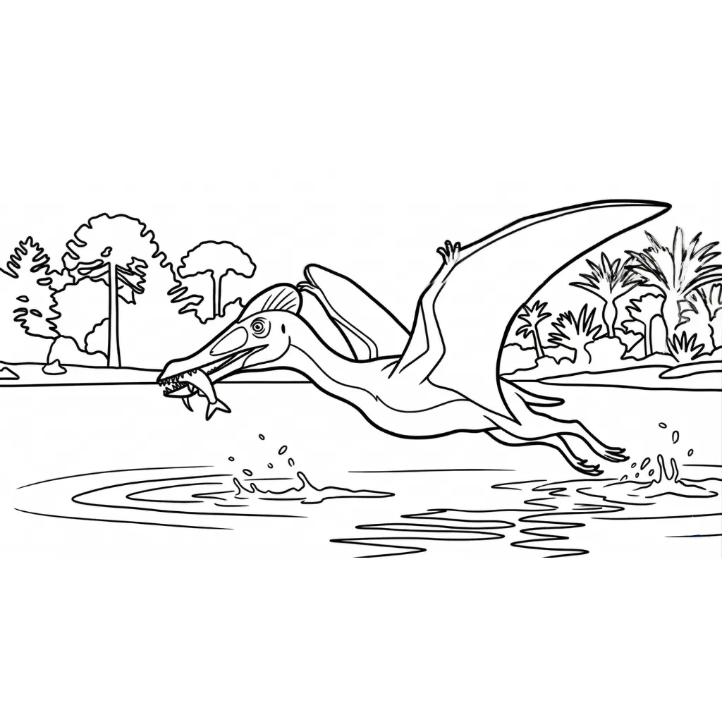 Pterodactyl 18 para colorear para niños para imprimir gratis