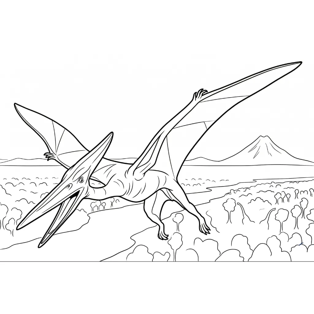 Pterodactyl 3 para colorear para niños para imprimir