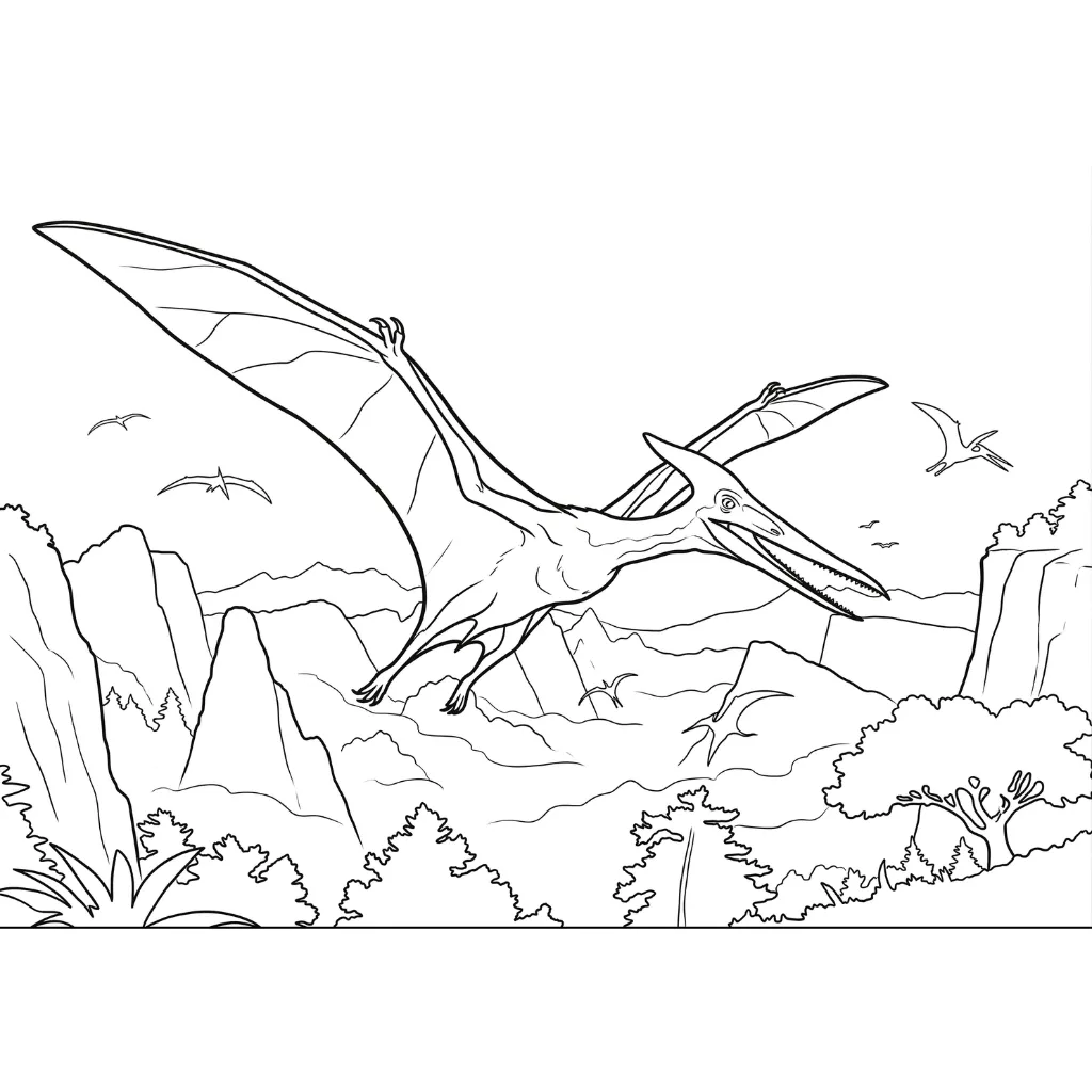Pterodactyl 6 para colorear para imprimir para niño de 8 años
