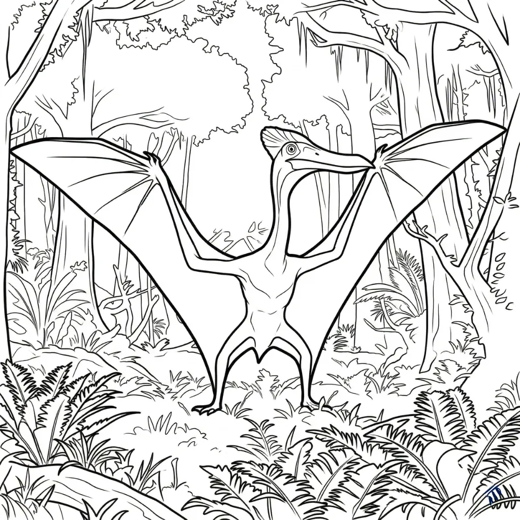 Pterodactyl 7 para colorear para niño de 5 años