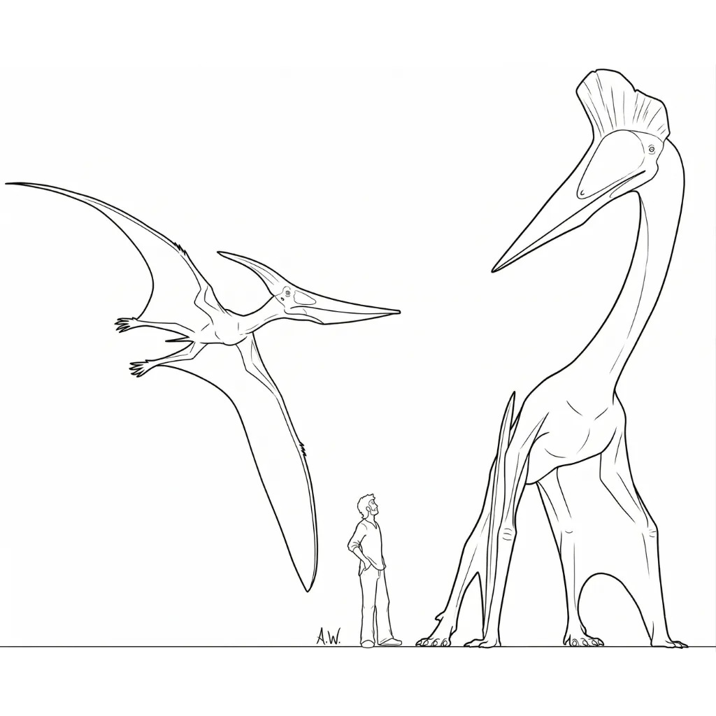 Pterodactyl 9 para colorear para primaria