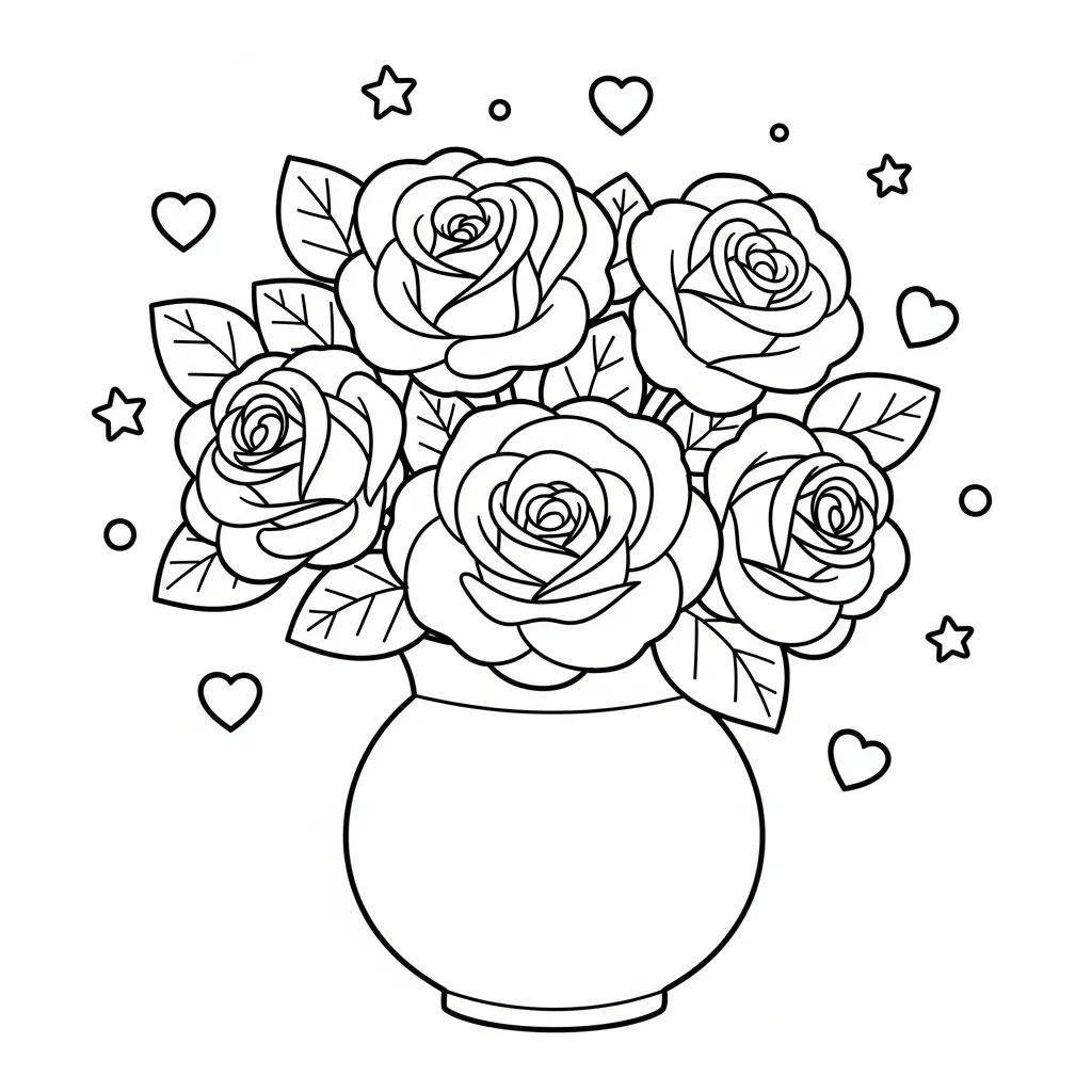 Rosas 1 para colorear gratis para imprimir