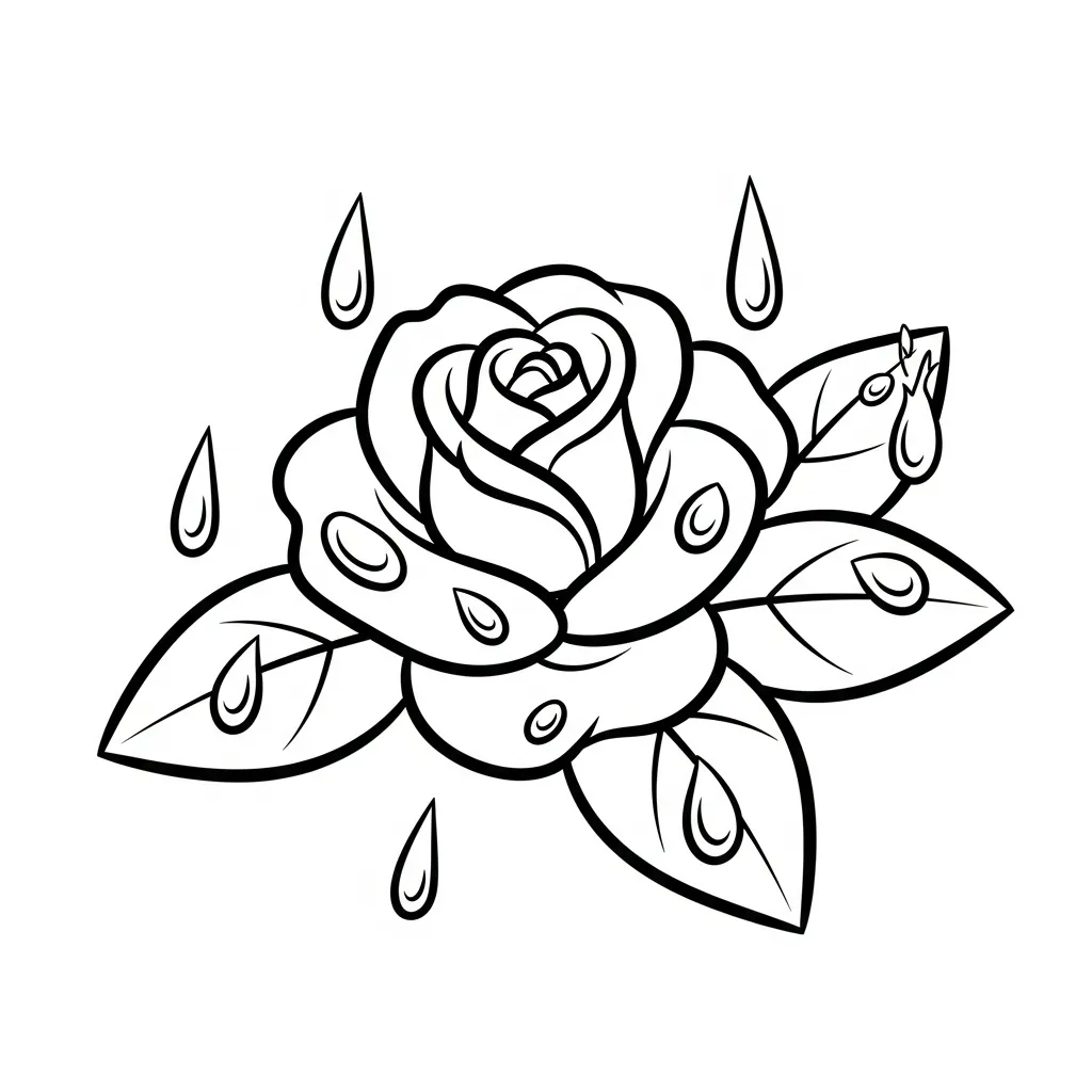 imprimir Rosas 11 para colorear para niño