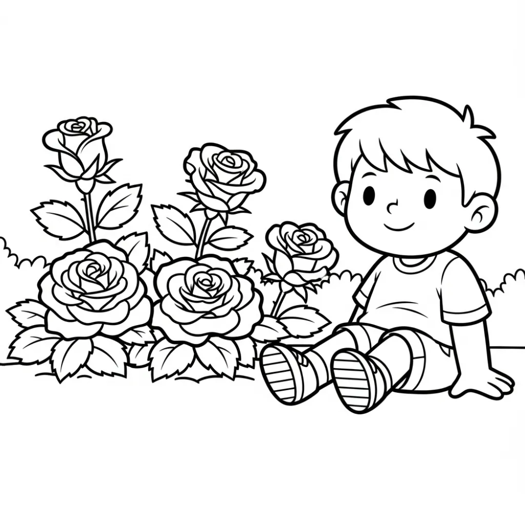 Rosas 13 para colorear para imprimir pdf gratis