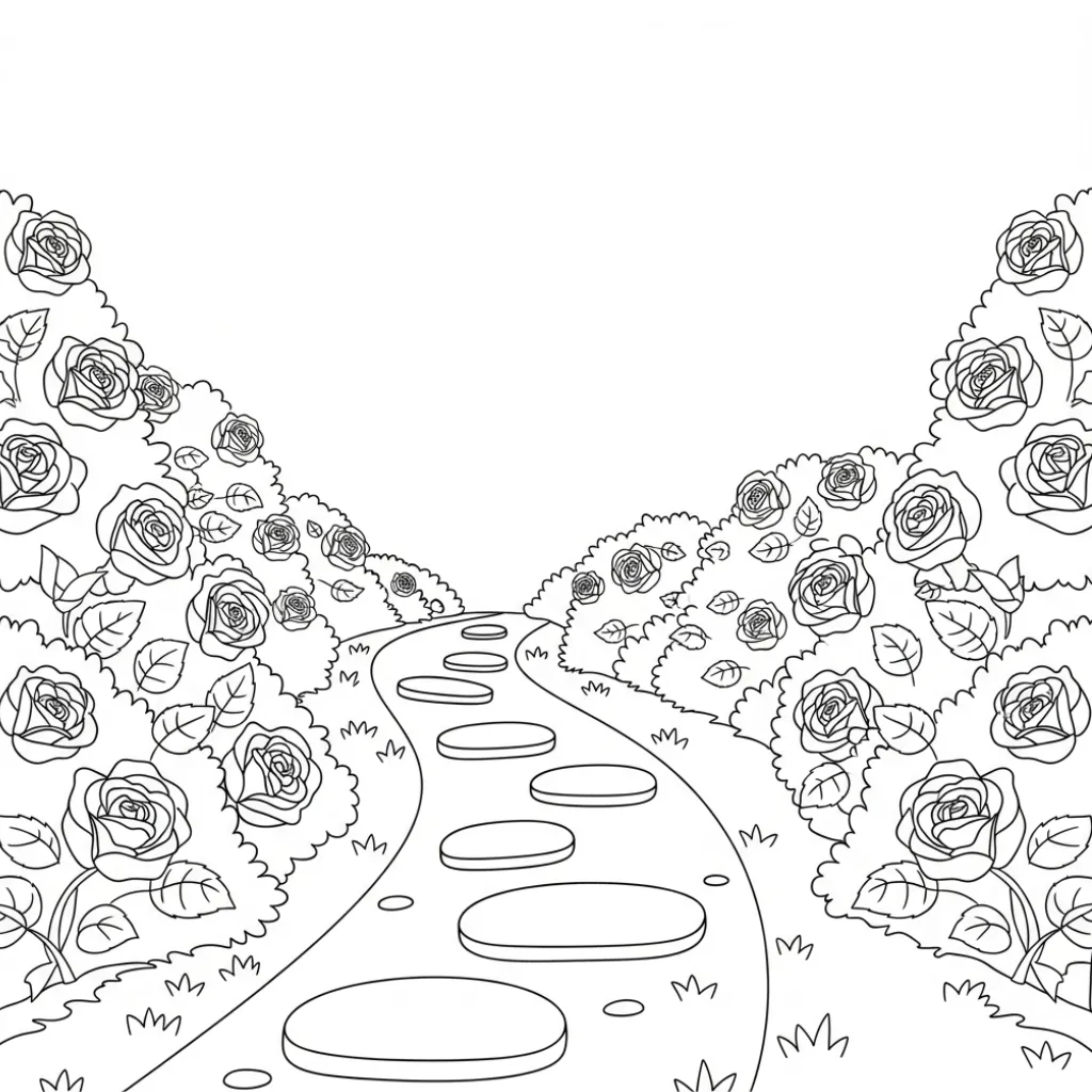 Rosas 14 para colorear para niño para imprimir