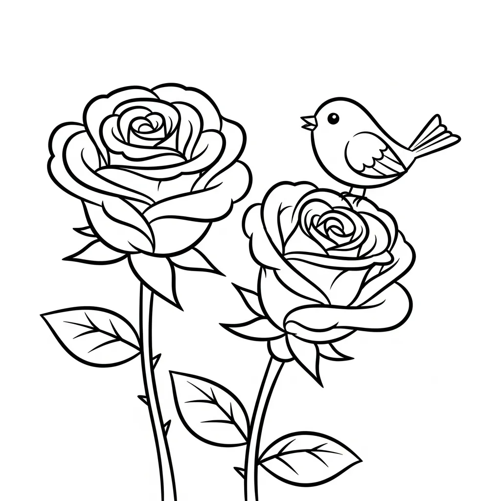 Rosas 15 de niño para colorear para imprimir