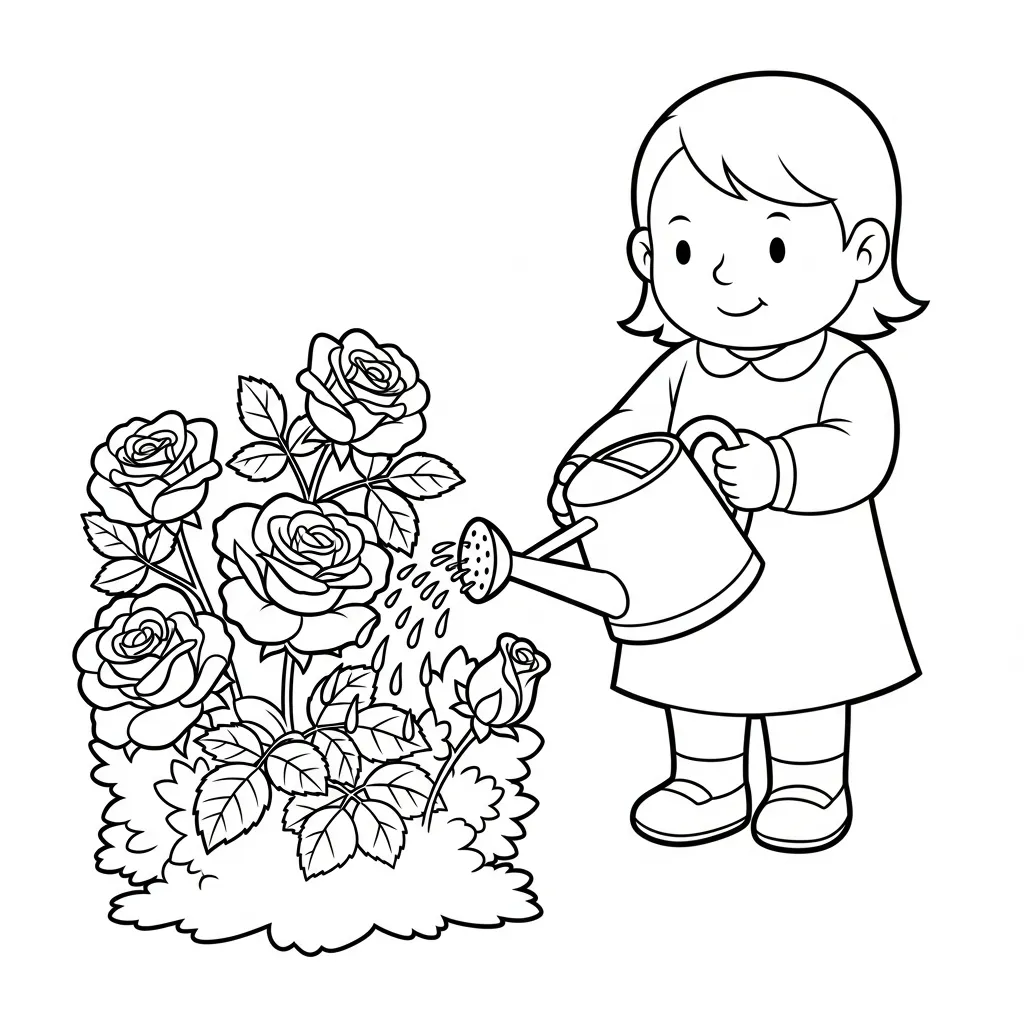 Rosas 16 de niño para colorear para imprimir